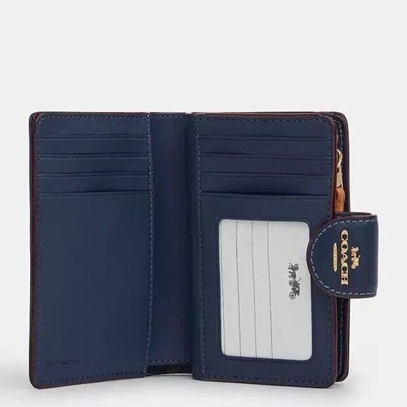 NEW Limited Coach Medium Corner Zip Wallet In Denim Signature CZ344 - Picture 5 of 8